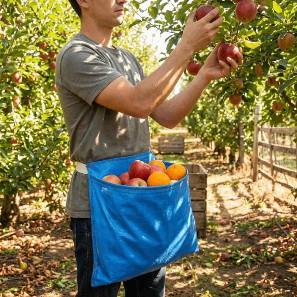Large Capacity Fruit Picking Bags Wide Opening Egg Collecting Pouch Garden Harvest Apron Herbs