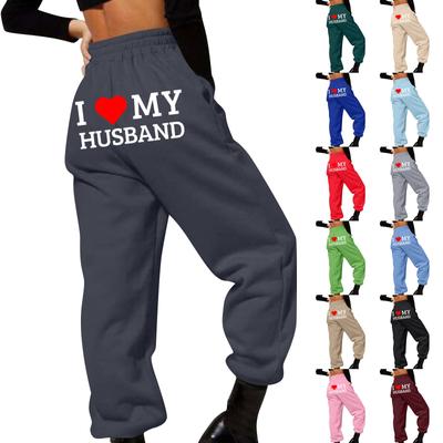 Весенние и однотонные принтованные модные женские повседневные брюки с карманами и шнурком