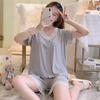 Летние пижамы из ледяного шелка, дышащие шорты с короткими рукавами, милая и свободная повседневная домашняя одежда большого размера