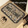 VIKAMA 3D Simulated Pebble-Print Entry Mat, Non-Slip, Absorbent Bathroom Mat, Indoor/Outdoor Entry Rug, Home Decor