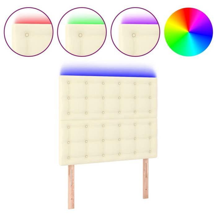 Tête de lit - MAISON EXCLUSIVE - 80x5x118/128 cm - Similicuir - LED intégrée - Hauteur réglable