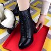 Autumn and Winter Soft Leather Fashion Boots Women's Non-slip Thick-heeled Non-slip Warm and Cold-proof Pointed Women's Short Boots