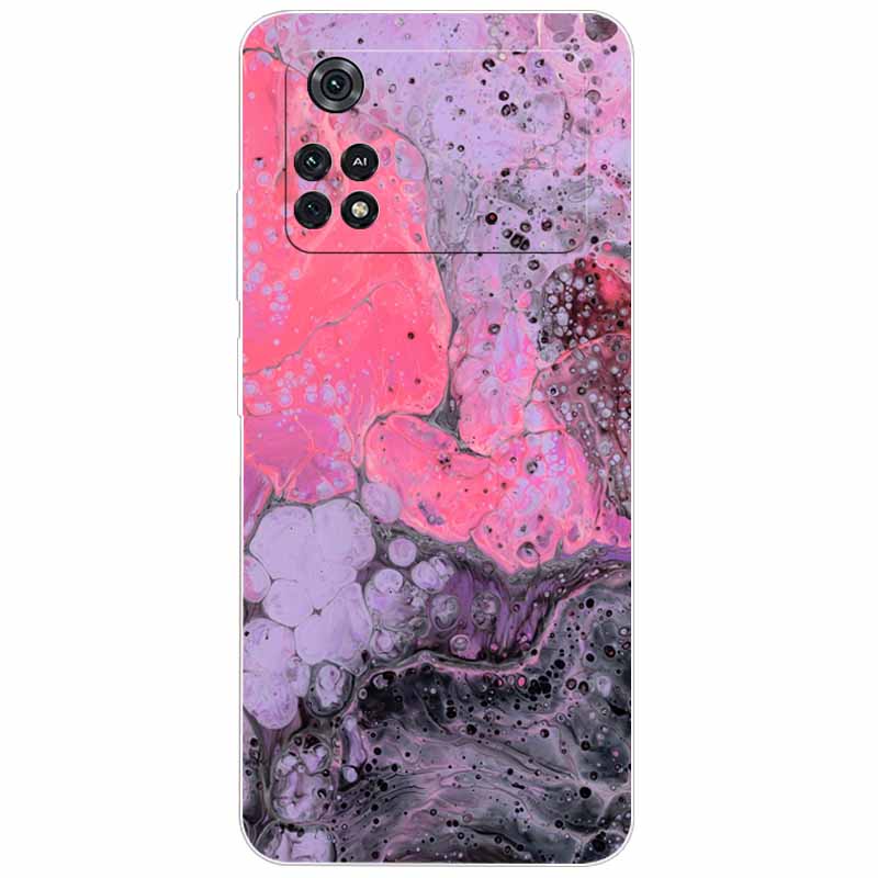 Прозрачный чехол для Poco X4 Pro 5G Мягкий чехол из ТПУ Мраморная расцветка Силиконовый Funda Coques для Xiaomi Poco X4 Pro 5G Защитный мраморный Capa