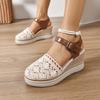 Fashion Women Sandals 2025 Summer New Fashion Canvas Wedge Sandals Casual Espadrilles Fashion Platform Woman Sandals Zapatos De Mujer