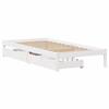 VidaXL Cadre de lit avec tiroirs blanc 90x190 cm bois pin massif, sommier, cadre de lit simple, cadre de lit en bois massif 3301423
