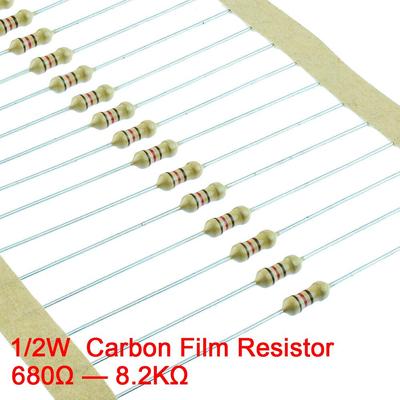 200 шт. 1/2 Вт резистор из углеродной пленки 680 750 820 1K 1,2K 1,5K 1,8K 2K 2,2K 2,4K 2,7K 3K 3,3K 4,3K 4,7K 5,1K 5,6K 6,8K 7,5K 8,2K Ом 5% допуск 0,5 Вт