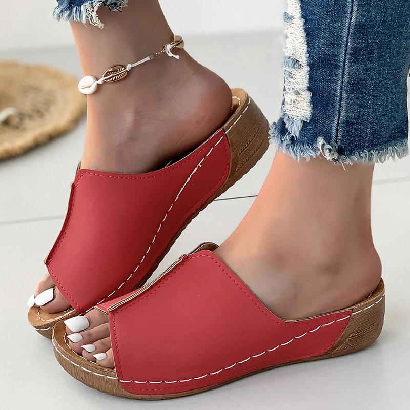 Летняя обувь Женские сандалии Большие размеры Классика Slip On Тапочки Женские туфли на танкетке Базовая обувь для женщин Zapatos De Mujer