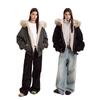 Fur Collar Jacket Cotton Clothes Men And Women Winter Thickened Loose American Cleanfit Tooling Jacket Velvet Tide