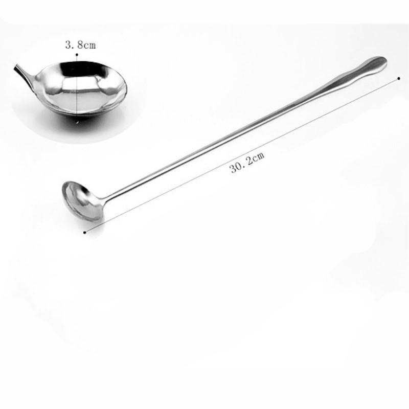 Stainless Steel Long Handle Stir Spoon Ice Cream Dessert Scoop Cocktail Coffee Tea Mixing Flatware