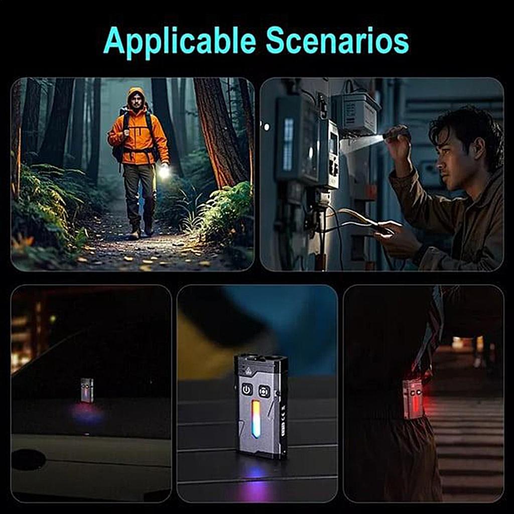 1pcs EV10 Keychain EDCs LED Flashlight 12W Magnet Work Light TYPE-C Charging Port Torch Camping Pocket Lantern For Adventure
