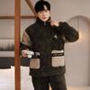Men's Three-Layer Thickened Cotton Winter Pajamas - Warm, Simple, Luxury, and Suitable for Indoors and Outdoors.