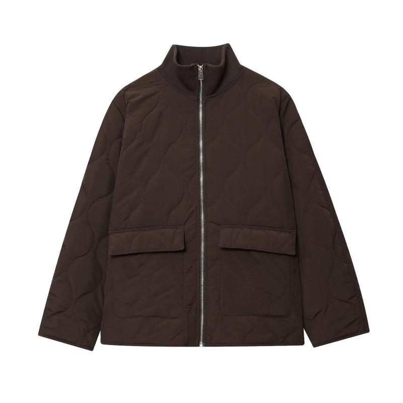 Womens Oversized Quilted Cotton Puffer Jacket Loose Fit Casual Coat Fall Winter 2025