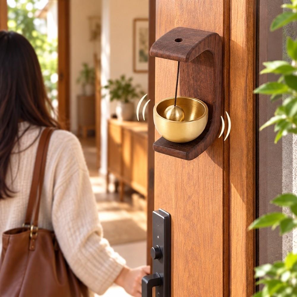 2pcs Wood Chime Shopkeepers Bell C-Shape Design Hanging Door Bell Wooden Doorbell For Home Garden