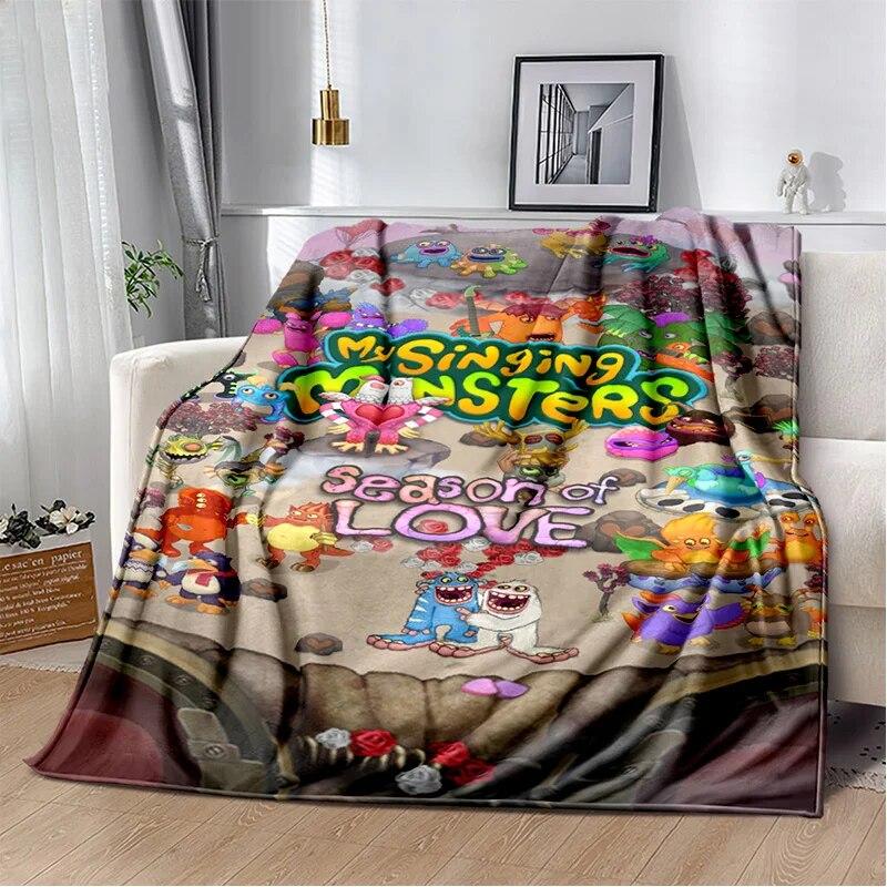 Мягкое плюшевое одеяло «Мои поющие монстры», видеоигра, фланелевое одеяло для гостиной, спальни, кровати, дивана, пикника
