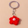 Aihua Hot New Handmade Knitted Keychain Keyring For Women Girl Cute Crocheted Flower Pendants Car Key Ring Handbag Charms Gifts