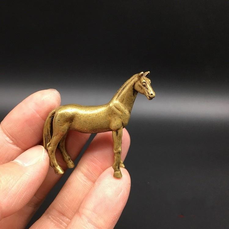 Коллекционные китайские бронзовые резные милые животные зодиака, лошади, богатство, деньги, изысканные маленькие статуи