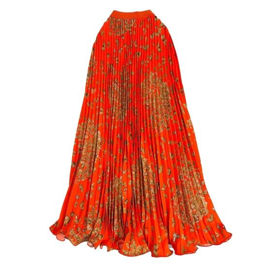 Длинная юбка в ретро-стиле, на резинке, с высокой талией, с принтом бабочек, плиссированная, с широким подолом, из дышащей ткани, для повседневной носки