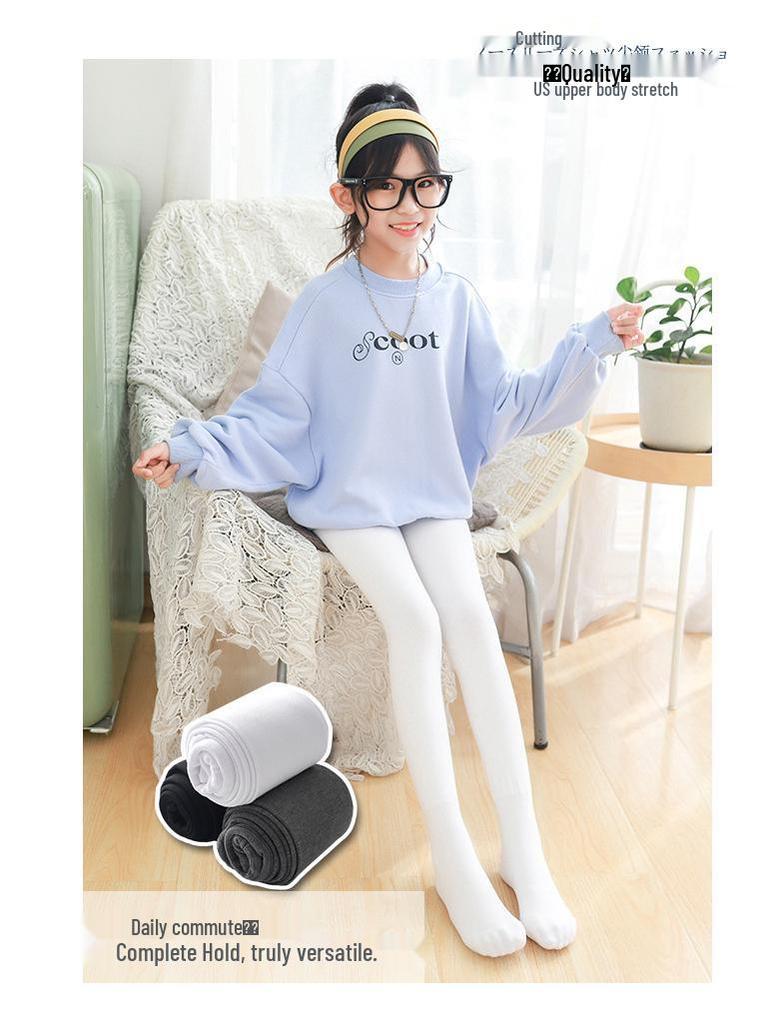 High Elastic Velvet Dragon Claw Wool White Pantyhose and Sanded Leggings for Kids