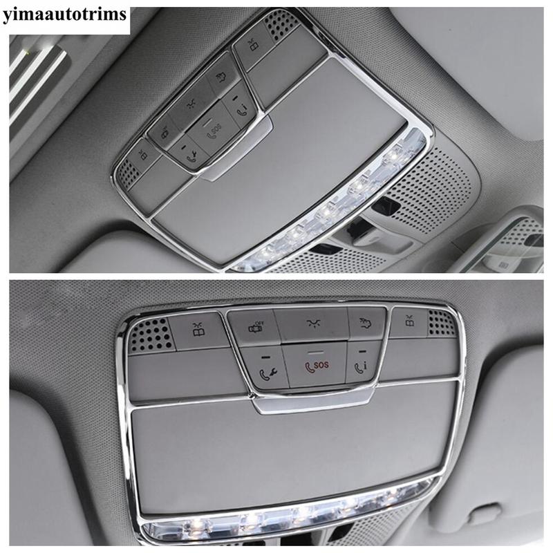 Roof Reading Lamp Light Frame Decoration Cover Trim For Mercedes Benz C CLASS W205 / GLC X253 2015 - ABS Chrome Accessories