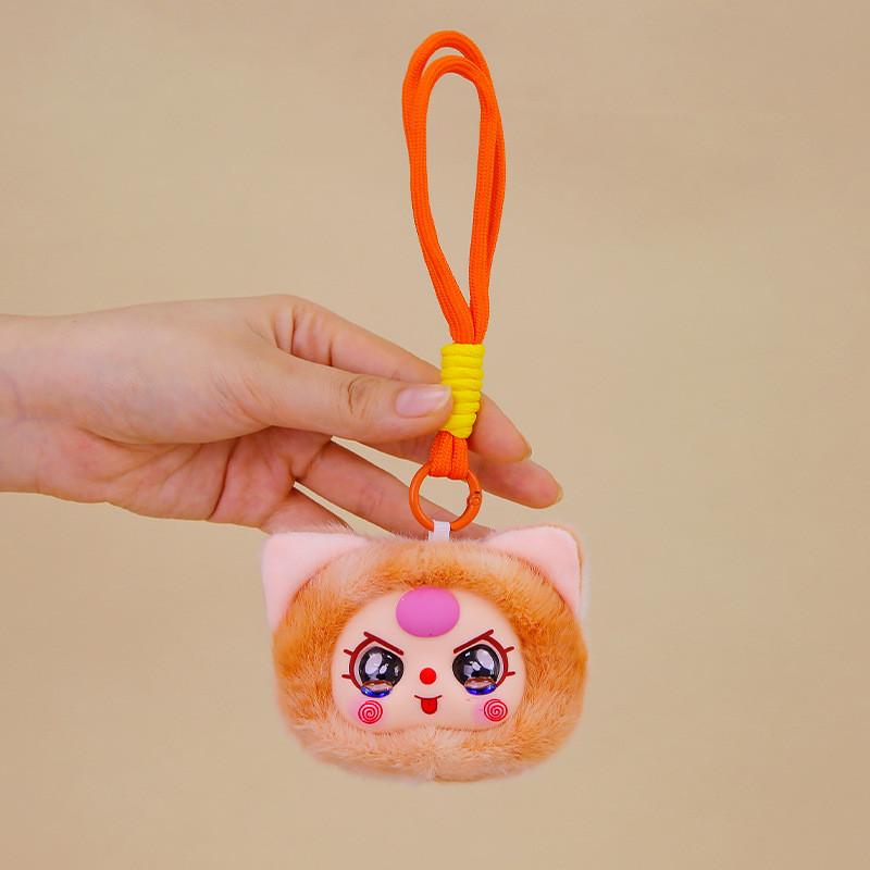 Cute Cat Head Plush Keychain Toy Children Backpack Decoration Gifts Festival