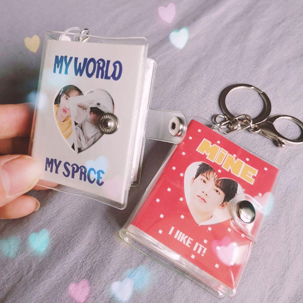 Pocket Pictures Storage Card Bag Photo Album Keychain Card Book Keyring Collection Card Holder