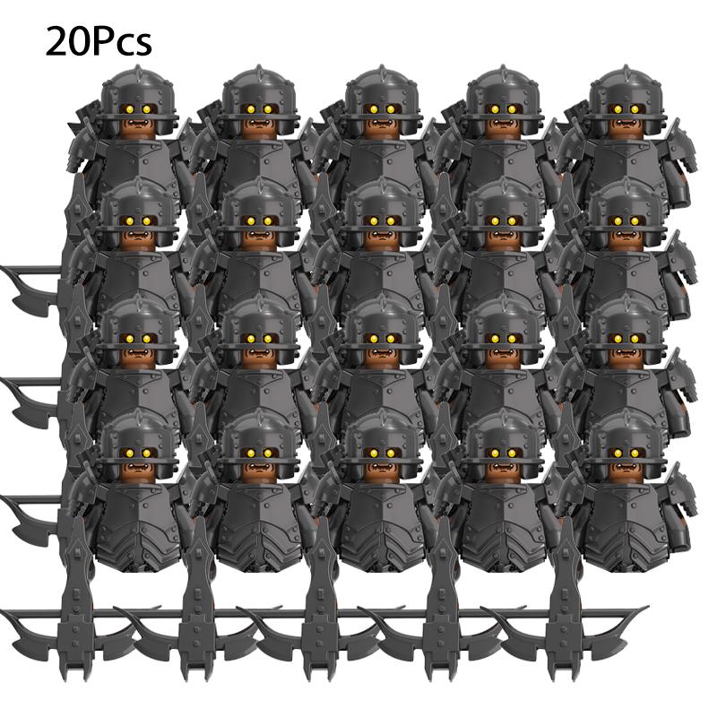 20 шт. средневековый военный лорд эльфийской гвардии армия орков гномов воинов кольца дети мини собранный строительный блок