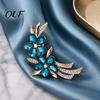 Dainty Floral Badge Rhinestone Flower Branch Brooch for Women, Elegant Lapel Pin, Bridal Bouquet Pins Costume Pin Coat Shirt Bag Banquet Wear