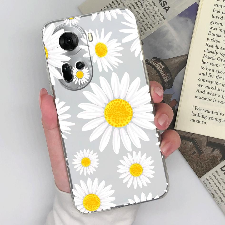 Phone Cases Covers For OPPO Find X7 Ultra Reno 11 Realme A3 P1 12 Lite Pro Bumper Pretty Flower Butterfly Protective Clear TPU Silicone Capas For OPPO