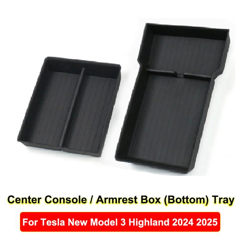 DQMN8 For Tesla Model Y Juniper 2025 Model 3 Highland Center Console Armrest Hidden Storage Box Cup Holder Car Organizer Accessories
