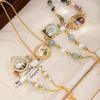 Elegant Floral Freshwater Pearl Bracelet With 18K Gold Plated Copper Natural Stone Women Stretch Design