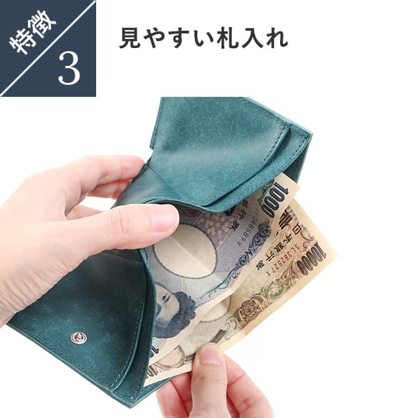 Кошелек Trifold Wallet Box Type Coin Case Wallet Популярный бренд Boosters Pueblo Leather Thin Trifold Wallet Mini Wallet Hortensia [Boosters] Men's