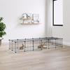 3114059 vidaXL Pet Cage 28 Panels and Door Black 35x35 Cm