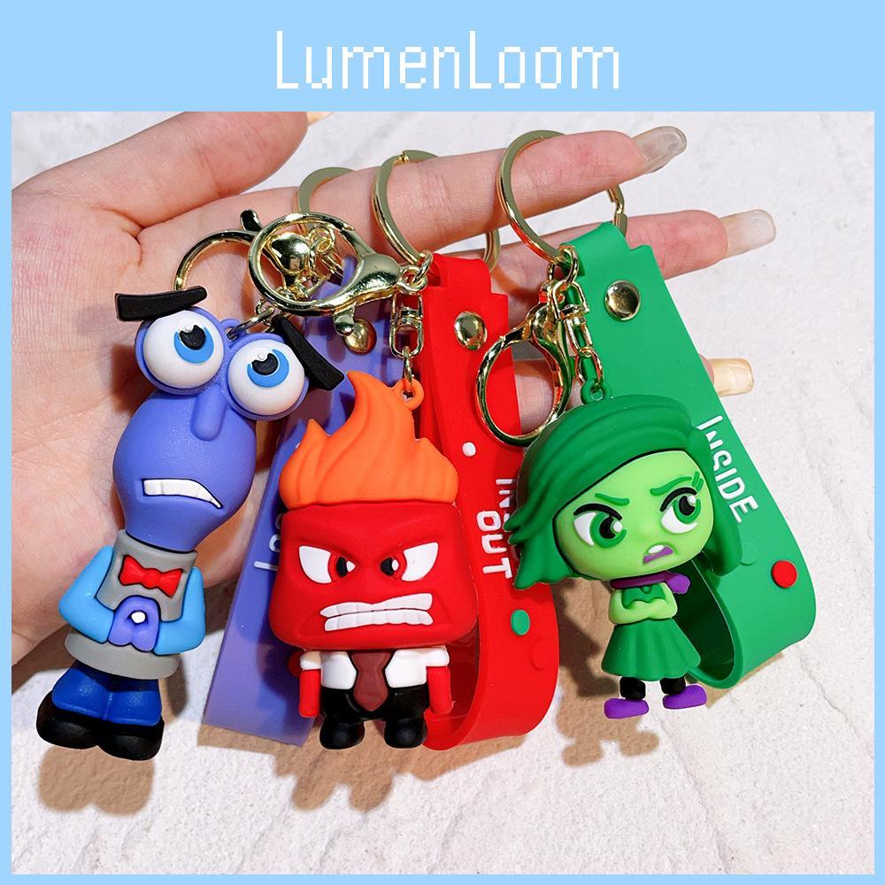 Adorable 2024 Movie Inside Out Keychain With Cute Amy Bobby Dr. Sadness Silicone Keyring For Men And Women