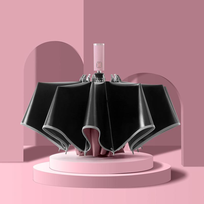 10 спиц зонт от солнца из виниловой ткани с обратным сложением, цветовая схема ручки, трехсложный зонт