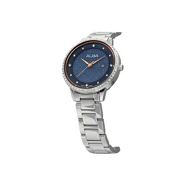 Seiko Серия Alba Элегантные Классические Изысканные Водонепроницаемые Минималистичные Часы Кварцевый Механизм Браслет из Нержавеющей Стали Женские часы Синие AH7W29X1