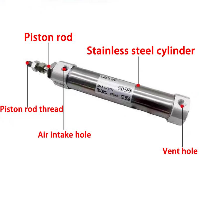 3Pcs CDJ2B Type Mini Pneumatic Air Cylinder Double Acting Single Rod 10mm 16mm Bore 10~200mm Stroke CDJ2B10 CDJ2B16