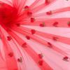 Вышитая Тюлевая Ткань Клубника Вишня На Метр для Детской Одежды Платья Кукол Diy Шитье Сетчатая Ткань Дышащая Белая