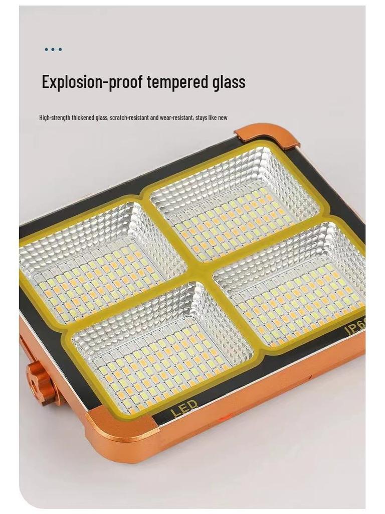 Сверхяркий водонепроницаемый солнечный прожектор: Портативный уличный фонарь для кемпинга и чрезвычайных ситуаций