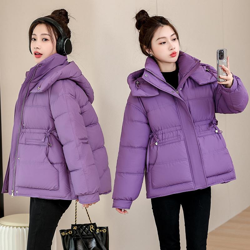 Cotton Clothing Women's Short 2025 New Plus Size Korean Fashion Hooded Internet Red Padded Jacket Versatile and Loose