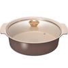 Wahei Freize Tabletop Pot 30cm For 7-8 People Brown IH Compatible Gas Ceramic Processed Almonde RB-3310