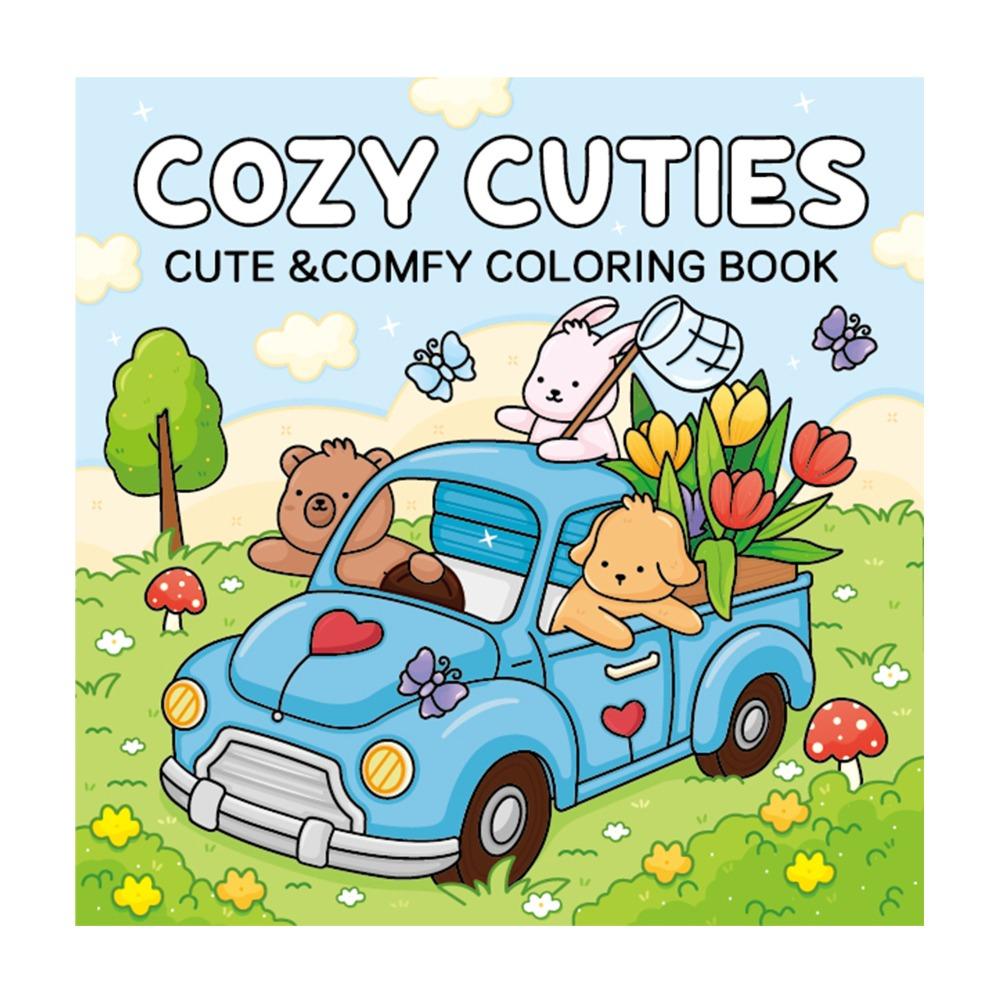 Cute Cartoon Coloring Book GIRL MOMENTS Educational Paperback Stress Relief Painting Gift Doodles Book for Adults And Teens