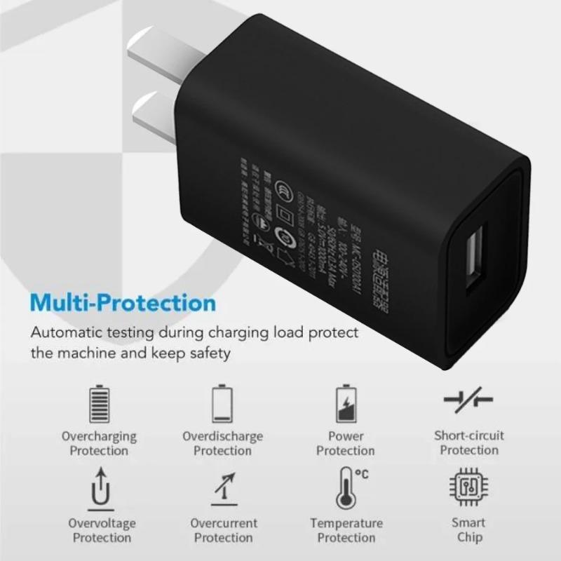 Универсальный USB-адаптер питания 5V1A для настенной розетки, быстрая зарядка для Samsung iPhone 16 15 Pro Max XR XS X Plus iPad, дорожный адаптер, штепсель США