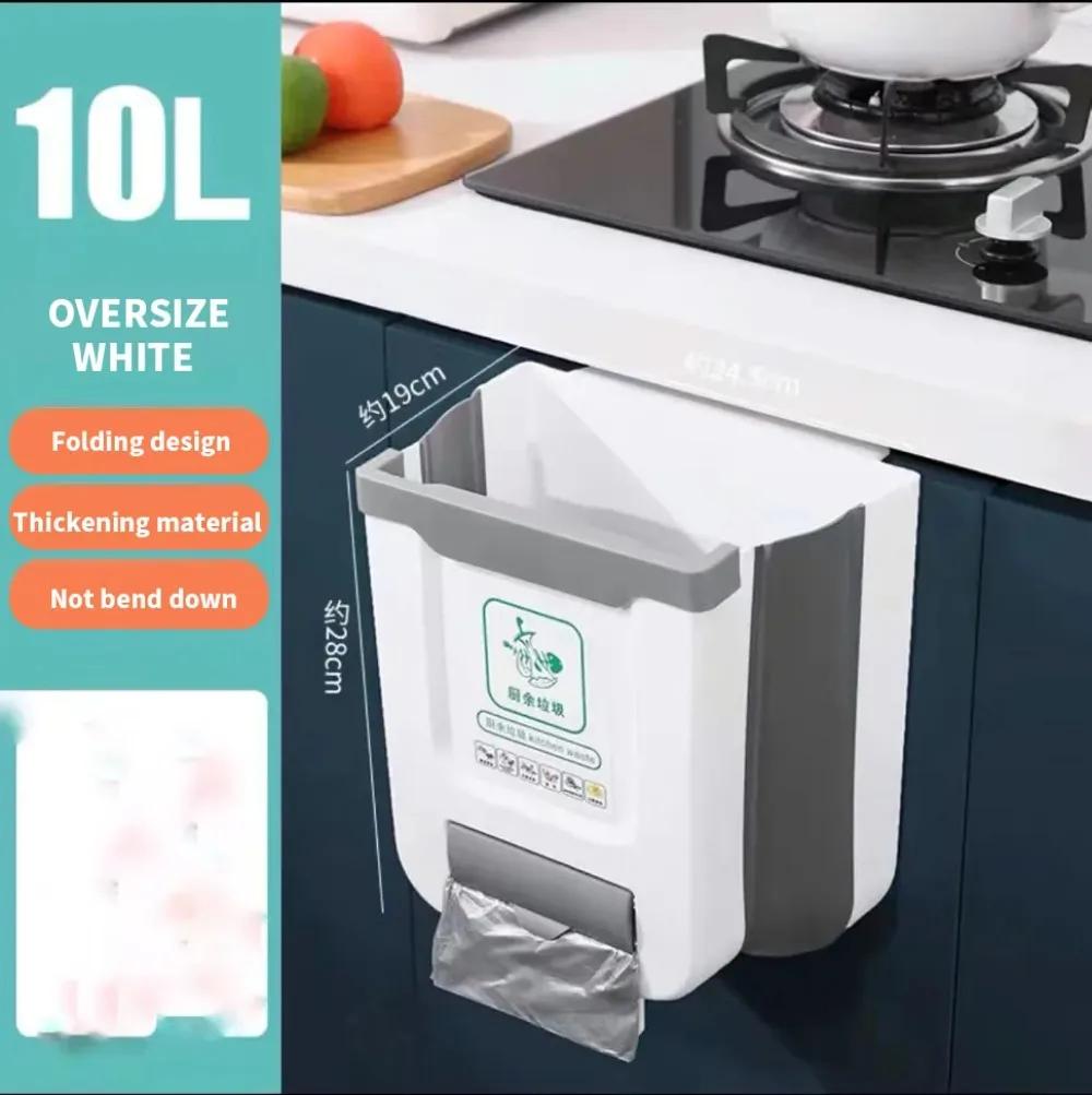 Складной кухонный мусорный бак, настенный мусорный бак, кухонный шкаф, монтируемый на дверь, складной мусорный бак для транспортных средств