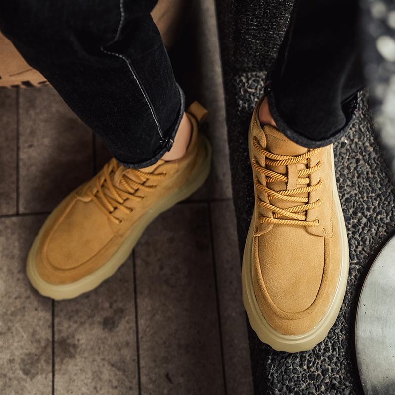 Модные осенние и зимние высокие мужские туфли Модные и универсальные стили дизайна Для отдыха на свежем воздухе Для ходьбы, упражнений Теплая Молодежная обувь