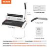 Coil Spiral Binding Machine, Manual Book Maker 34-Holes Binding 120 Sheets, Punch Binder Adjustable 3/16" - 9/16" Coil Binding Spines, for Letter