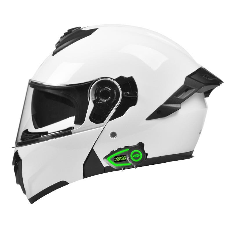 Bluetooth-Compatible Full Face Motorcycle Helmet With Flip-Up Visor 3C Certified ABS Shell Men All-Season Riding