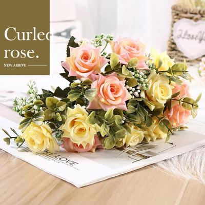 Искусственный шелк, 1 пучок, закрученная роза, цветочный букет, стол, домашний свадебный декор, искусственные цветы, ремесла, декор для вечеринки