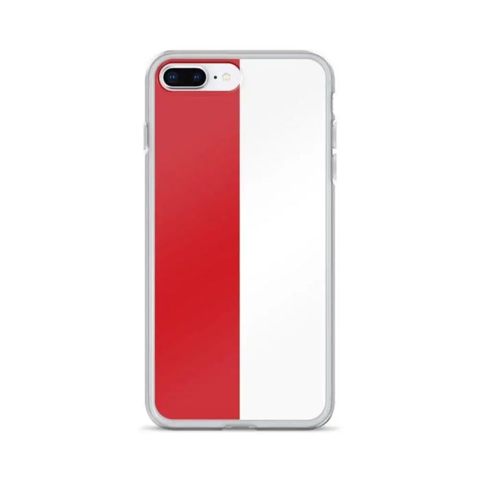 Coque iPhone - Monaco - Drapeau - Souple - Multicolore - Compatible iPhone 8 Plus