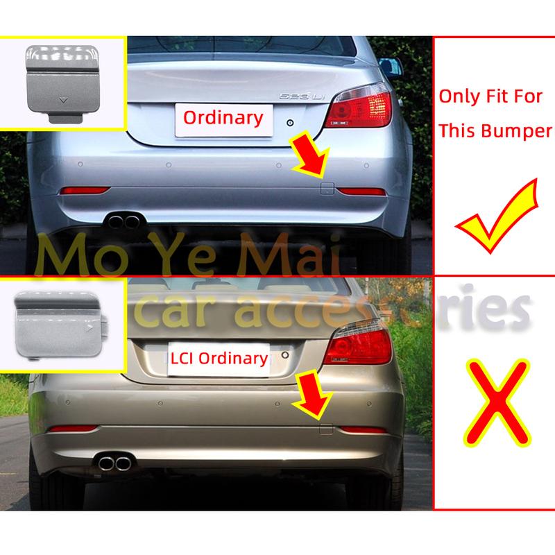 For BMW 5 Series E60 525i 528i 530i 535i 545i 2004-2007 51127119151 Rear Bumper Towing Hook Cap Cover Hauling Painted