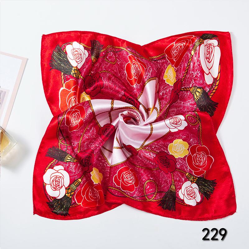 50cm Small Square Scarf Butterfly Floral Small Neck Scarf Bag Accessories Square Scarf